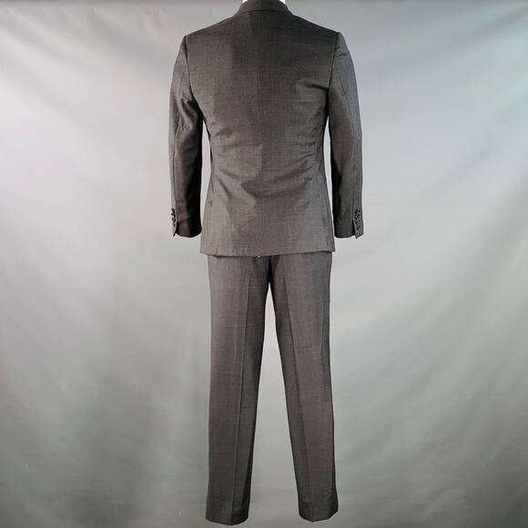 BAND OF OUTSIDERS Size 38 Regular Charcoal Grey Blue Glenplaid Wool Suit - Picture 3 of 11